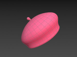 wool beret hat Model 3D