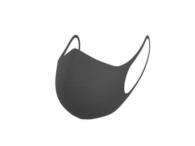 black surgical mask 3Dモデル .c4d .max .obj .3ds .fbx .stl .blend 