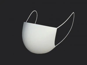 white surgical mask 3D Model