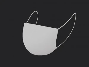 white surgical mask 3D Model