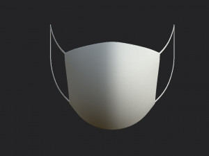 white surgical mask 3D Model