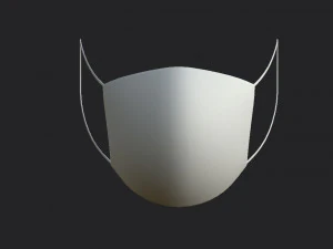 white surgical mask 3D Model