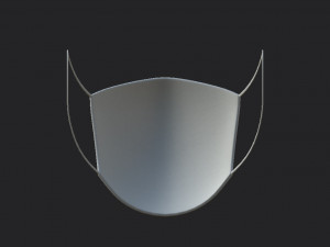 white surgical mask 3D Model