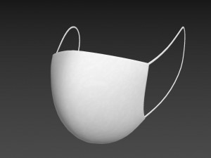 white surgical mask 3D Model