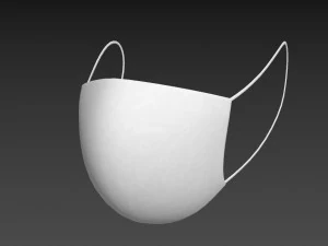 white surgical mask 3D Model