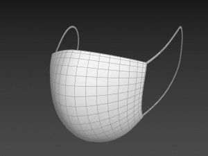 white surgical mask 3D Model