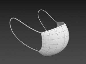 white surgical mask 3D Model