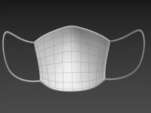 white surgical mask 3D Model