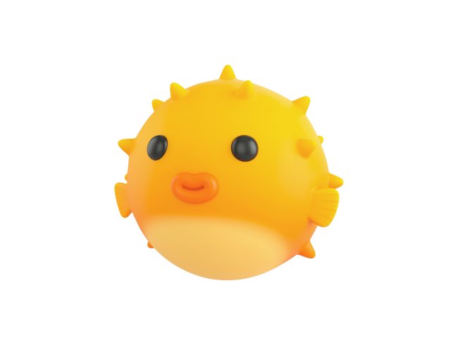 puffer fish 3D Model .c4d .max .obj .3ds .fbx .stl .blend 
