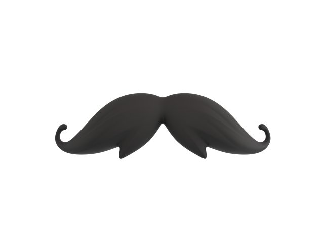 mustache 08 3D Model .c4d .max .obj .3ds .fbx .stl .blend 