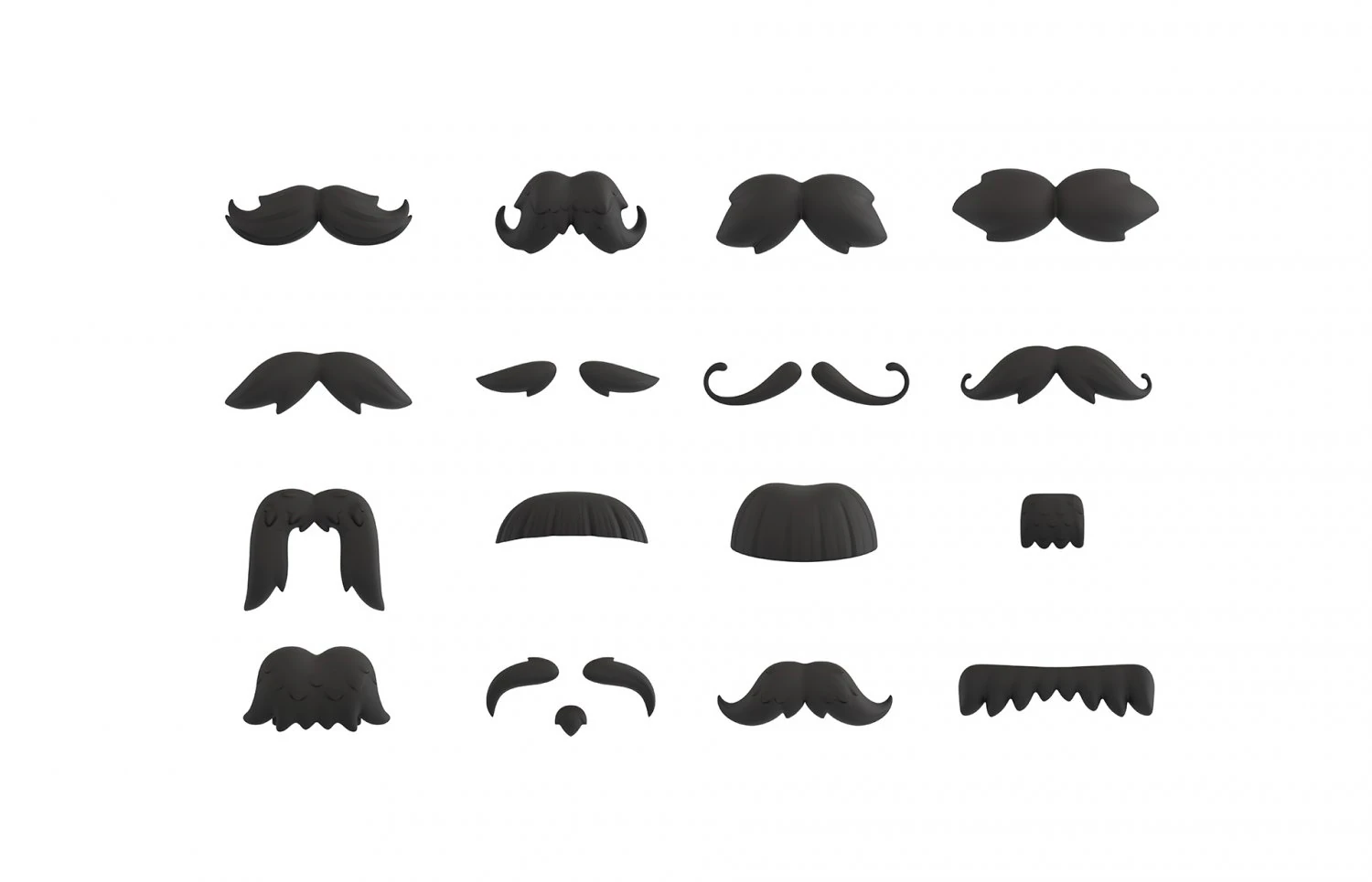 mustache pack 3D Model .c4d .max .obj .3ds .fbx .stl .blend 