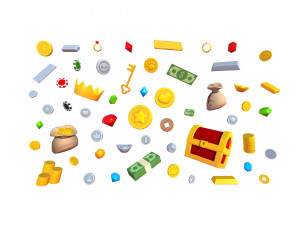 low poly reward item pack 3D Model