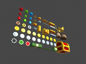 low poly reward item pack 3D Model