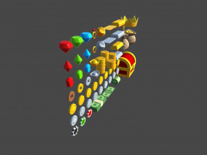 low poly reward item pack 3D Model