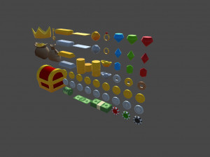 low poly reward item pack 3D Model