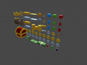 low poly reward item pack 3D Model