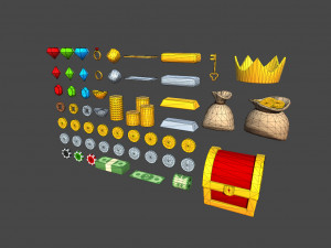 low poly reward item pack 3D Model