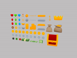 low poly reward item pack 3D Model