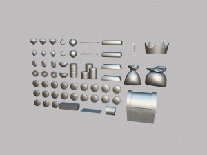 low poly reward item pack 3D Model