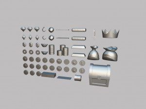 low poly reward item pack 3D Model
