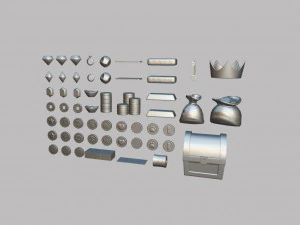 low poly reward item pack 3D Model