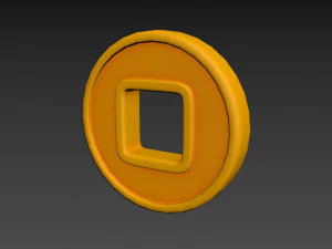 중국 동전 3D 모델