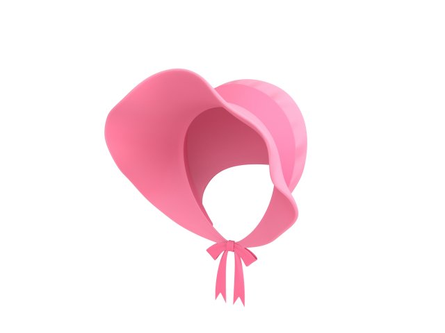 pink bonnet hat 3D Model .c4d .max .obj .3ds .fbx .stl .blend 