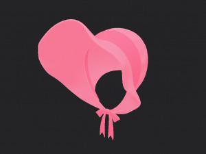 pink bonnet hat 3D Model