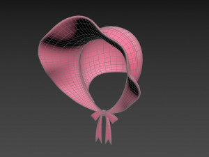 pink bonnet hat 3D Model