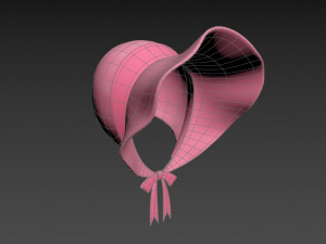 pink bonnet hat 3D Model