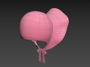 pink bonnet hat 3D Model