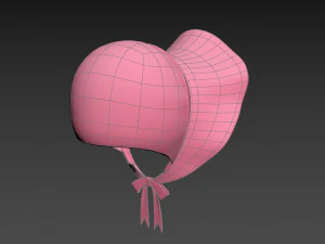 pink bonnet hat 3D Model