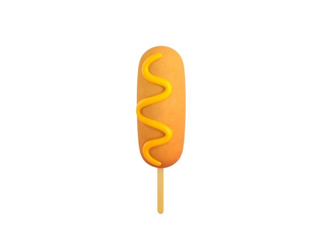 corn dog 3D Модель .c4d .max .obj .3ds .fbx .stl .blend 