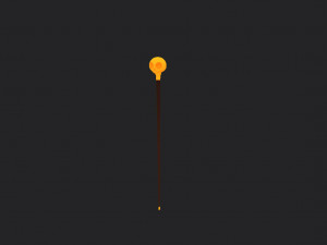 skull walking stick 3D Model