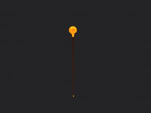 skull walking stick 3D Model
