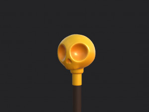 skull walking stick 3D Model