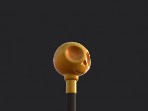 skull walking stick 3D Model