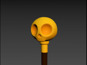 skull walking stick 3D Model