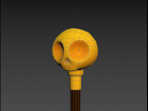 skull walking stick 3D Model