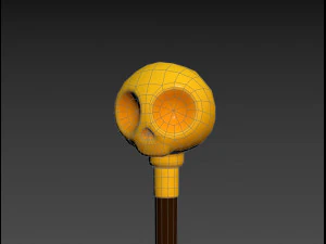 skull walking stick 3D Model