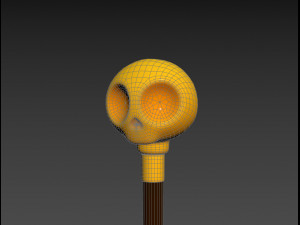 skull walking stick 3D Model
