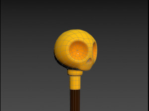 skull walking stick 3D Model