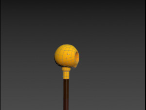 skull walking stick 3D Model