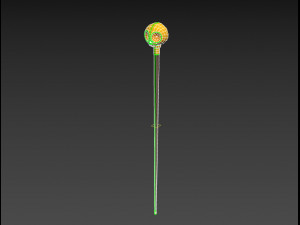 skull walking stick 3D Model
