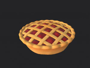pai berisi buah ceri Model 3D