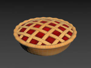 pai berisi buah ceri Model 3D