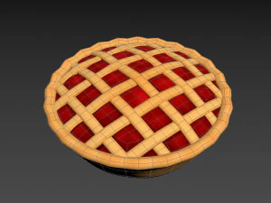 pai berisi buah ceri Model 3D