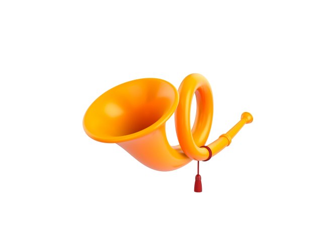 hunting horn Model 3D .c4d .max .obj .3ds .fbx .stl .blend 