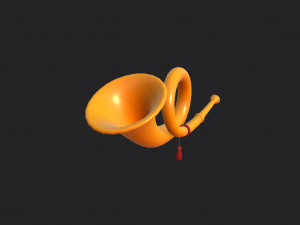 hunting horn Model 3D