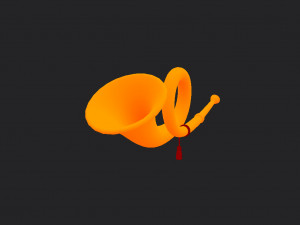 hunting horn Model 3D